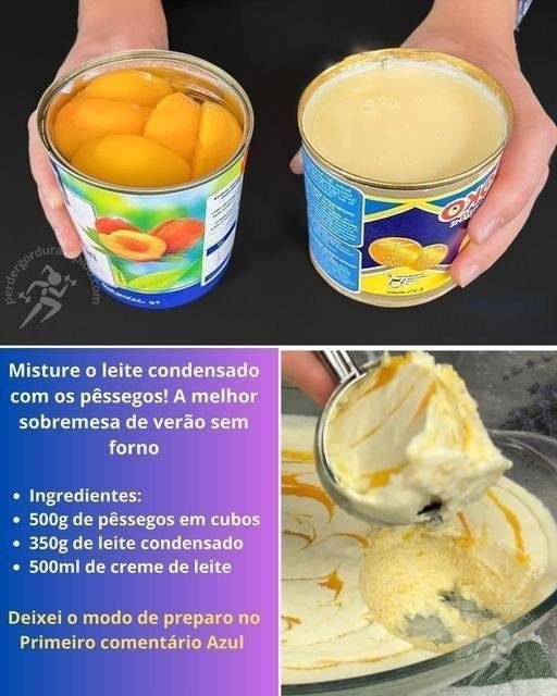 Sobremesa de Pêssego com Leite Condensado