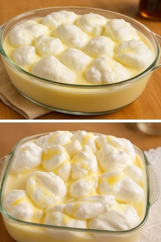 Doce de Ovos Nevados com Calda de Abacaxi