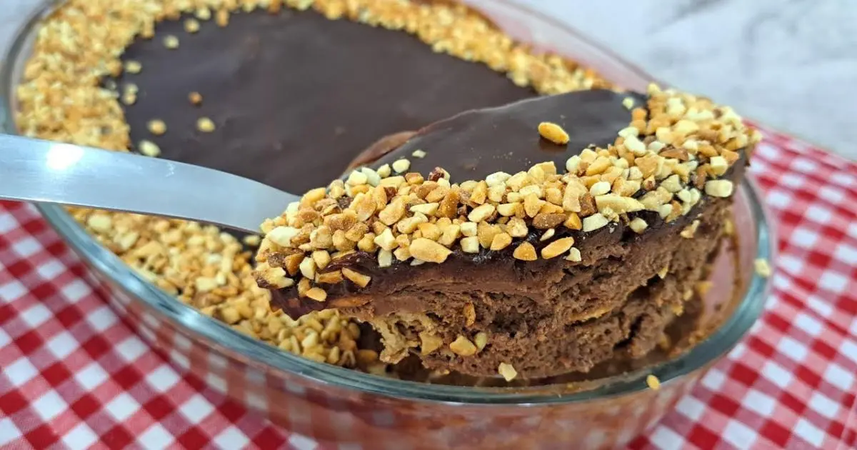 pavê de amendoim com chocolate
