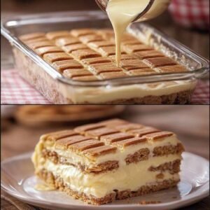 Pavê de Creme com Biscoito