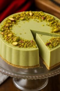 Pudim de Pistache com Chocolate Branco