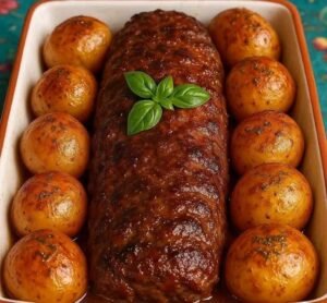 Rocambole de Carne Moída com Queijo e Presunto