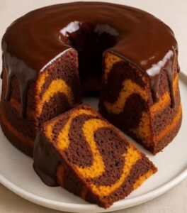 Bolo Mesclado de Cenoura com Chocolate