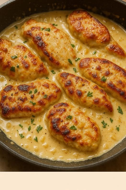 Peitos de Frango com Molho de Queijo e Alho