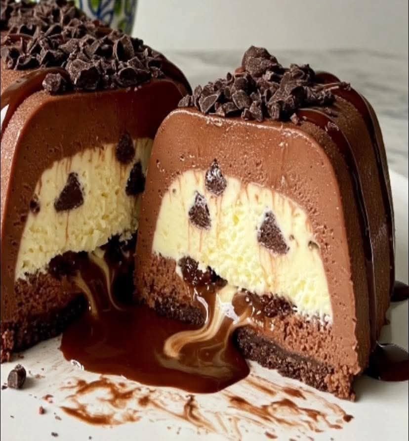 TORTA DE SORVETE COM GOTAS DE CHOCOLATE