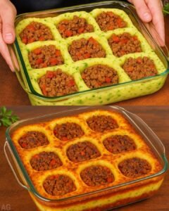 Ninho de Batata e Carne Moída