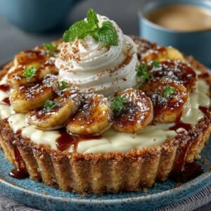 Torta de Banana Caramelizada com Biscoito