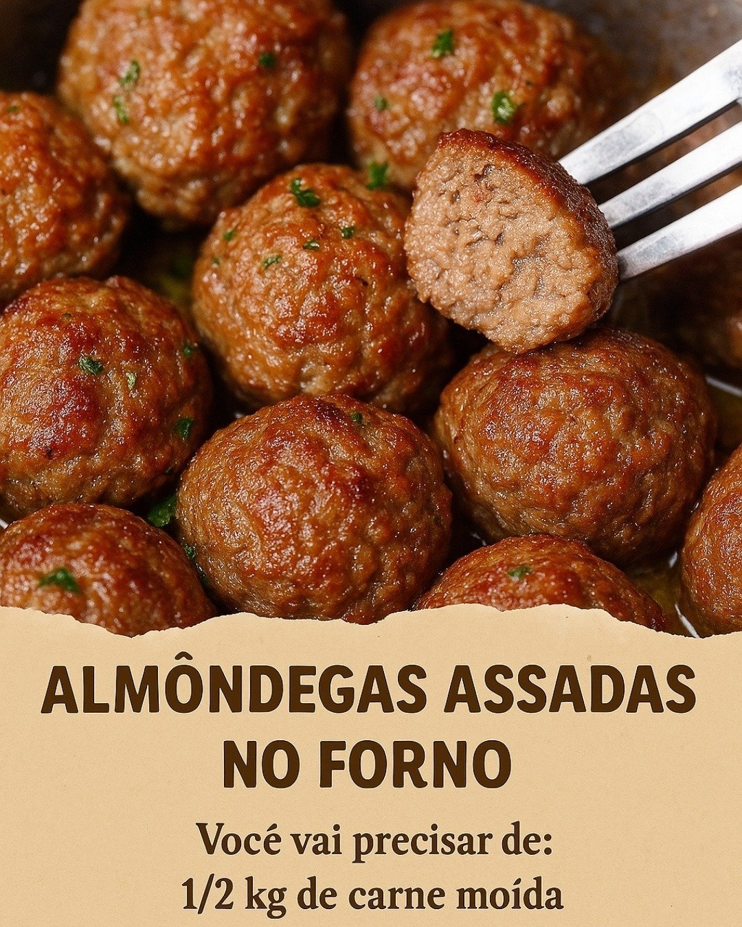 Almôndegas assadas no forno
