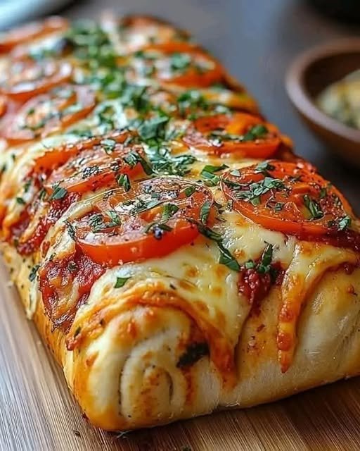 Pão Pizza Recheado ao Forno