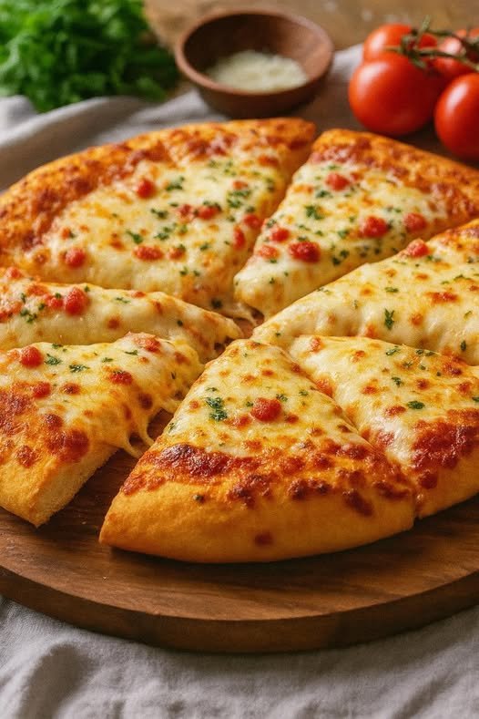 Pizza Três Queijos com Massa Fofinha