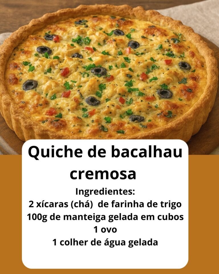 Quiche Cremosa de Bacalhau